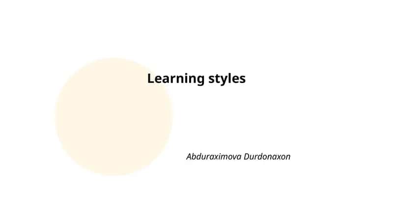 Learning styles