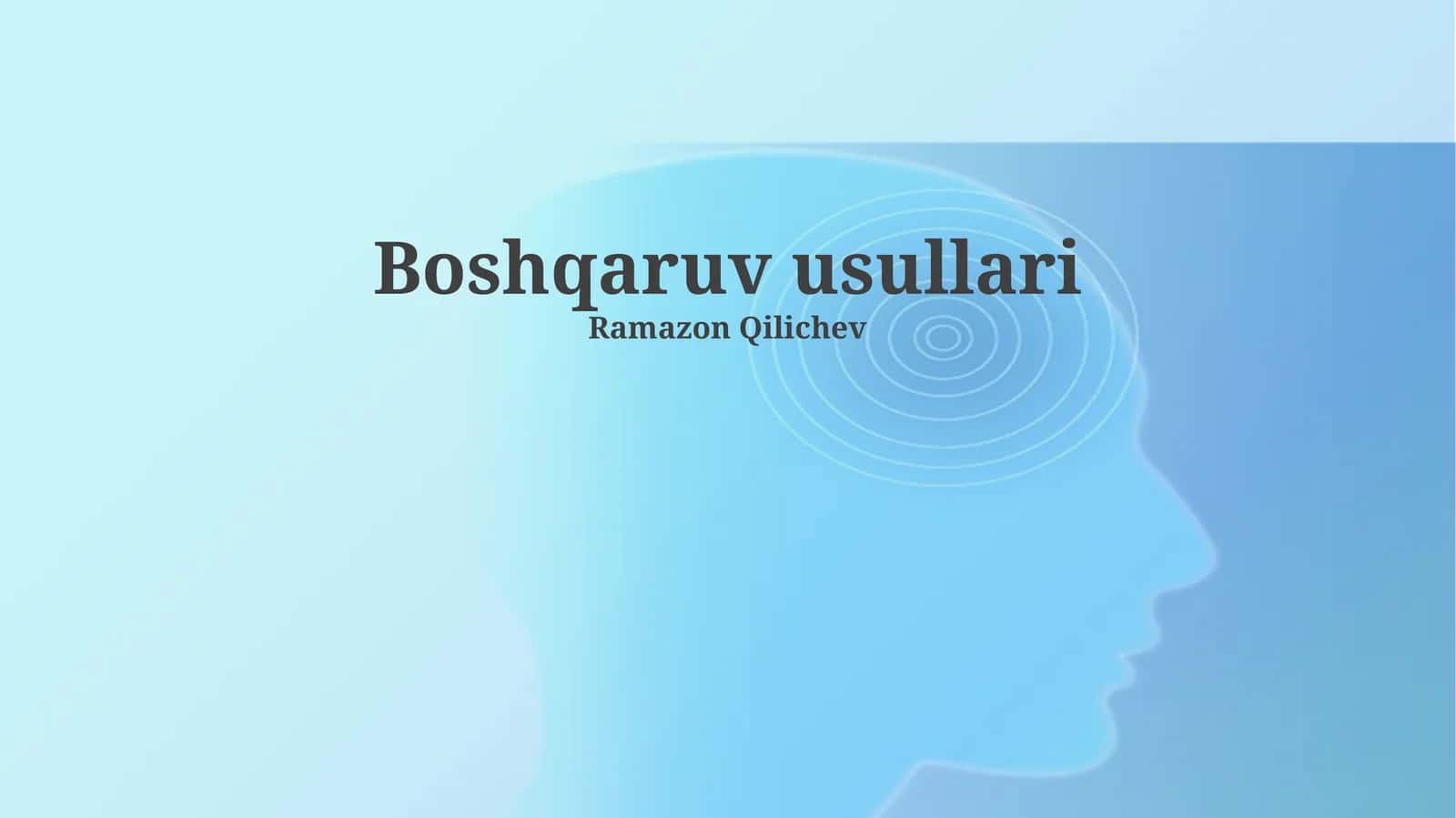Boshqaruv usullari