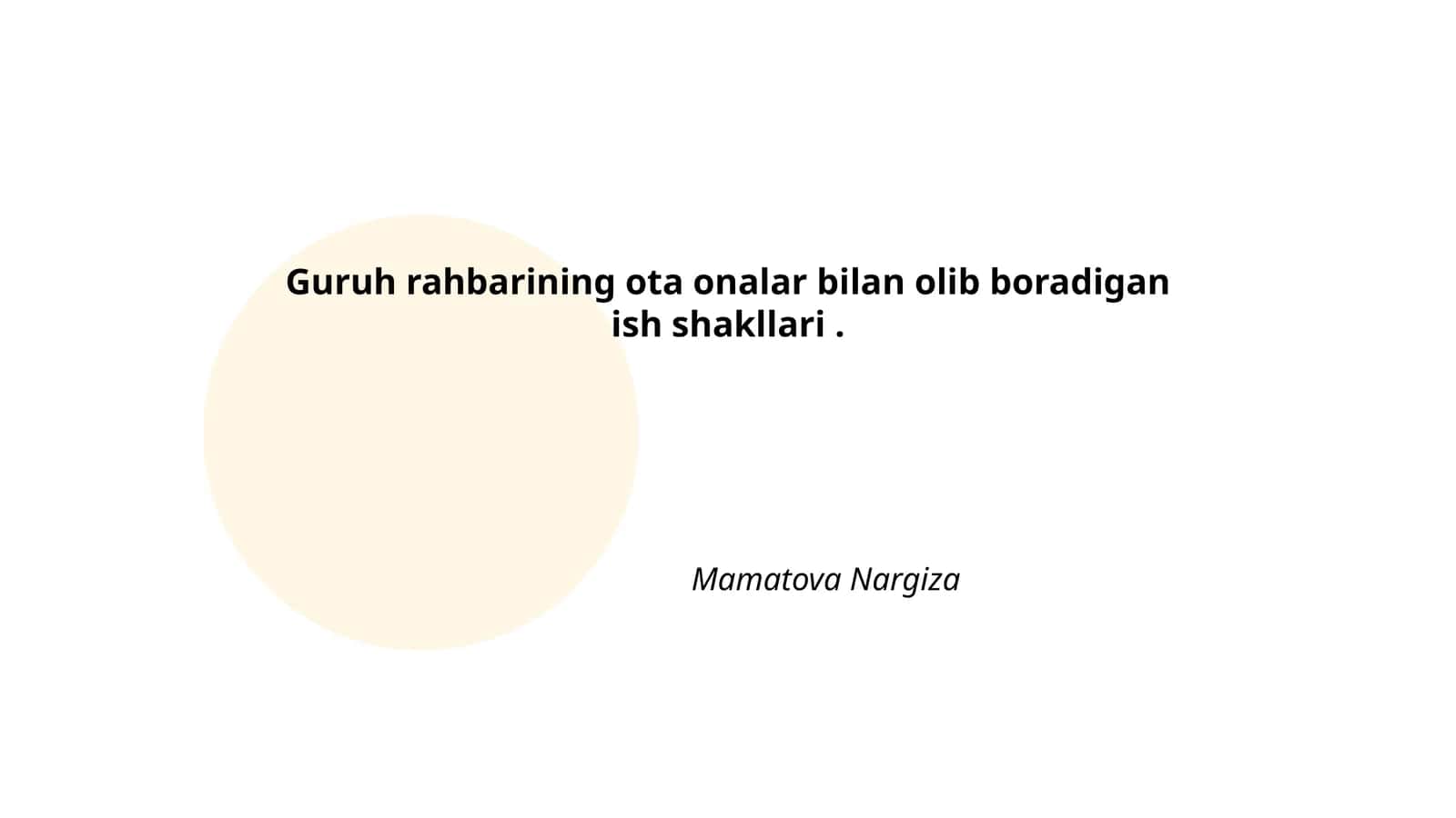 Ota-onalar kengashi bilan ishlash