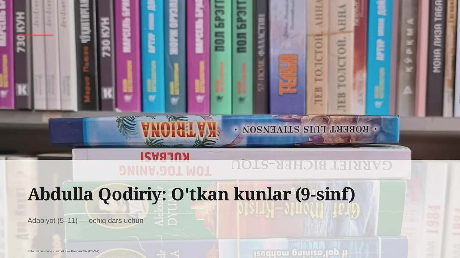 Abdulla Qodiriy: O'tkan kunlar (9-sinf)