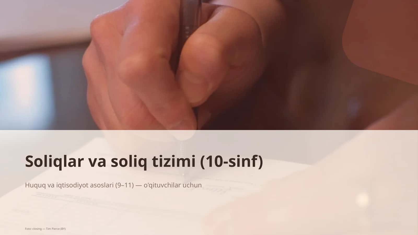 Soliqlar va soliq tizimi (10-sinf)
