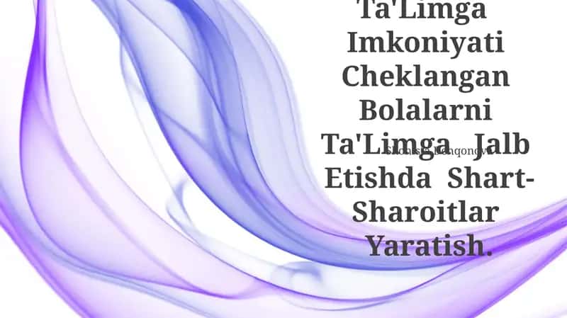 Nogironlik-Inklyuziv Ta'lim