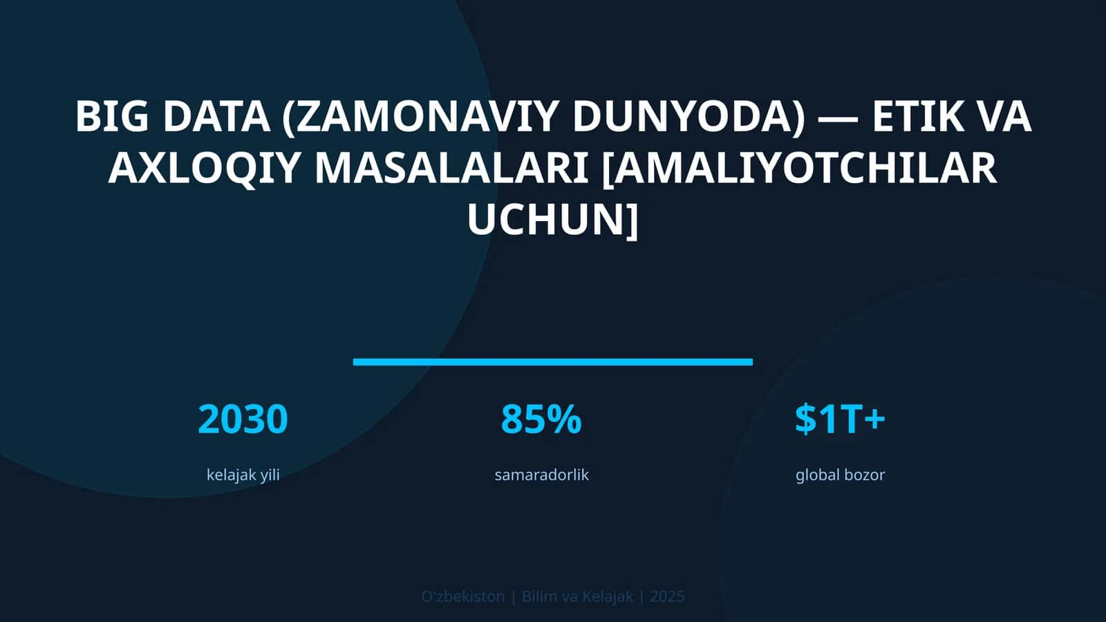 Big Data (Zamonaviy Dunyoda) — Etik va Axloqiy Masalalari [Amaliyotchilar Uchun]