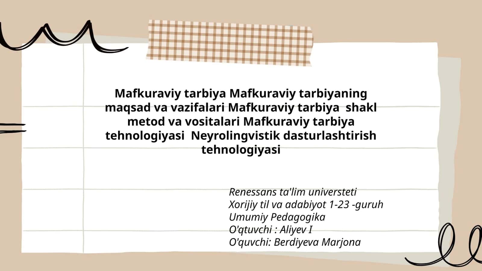 Mafkuraviy tarbiya