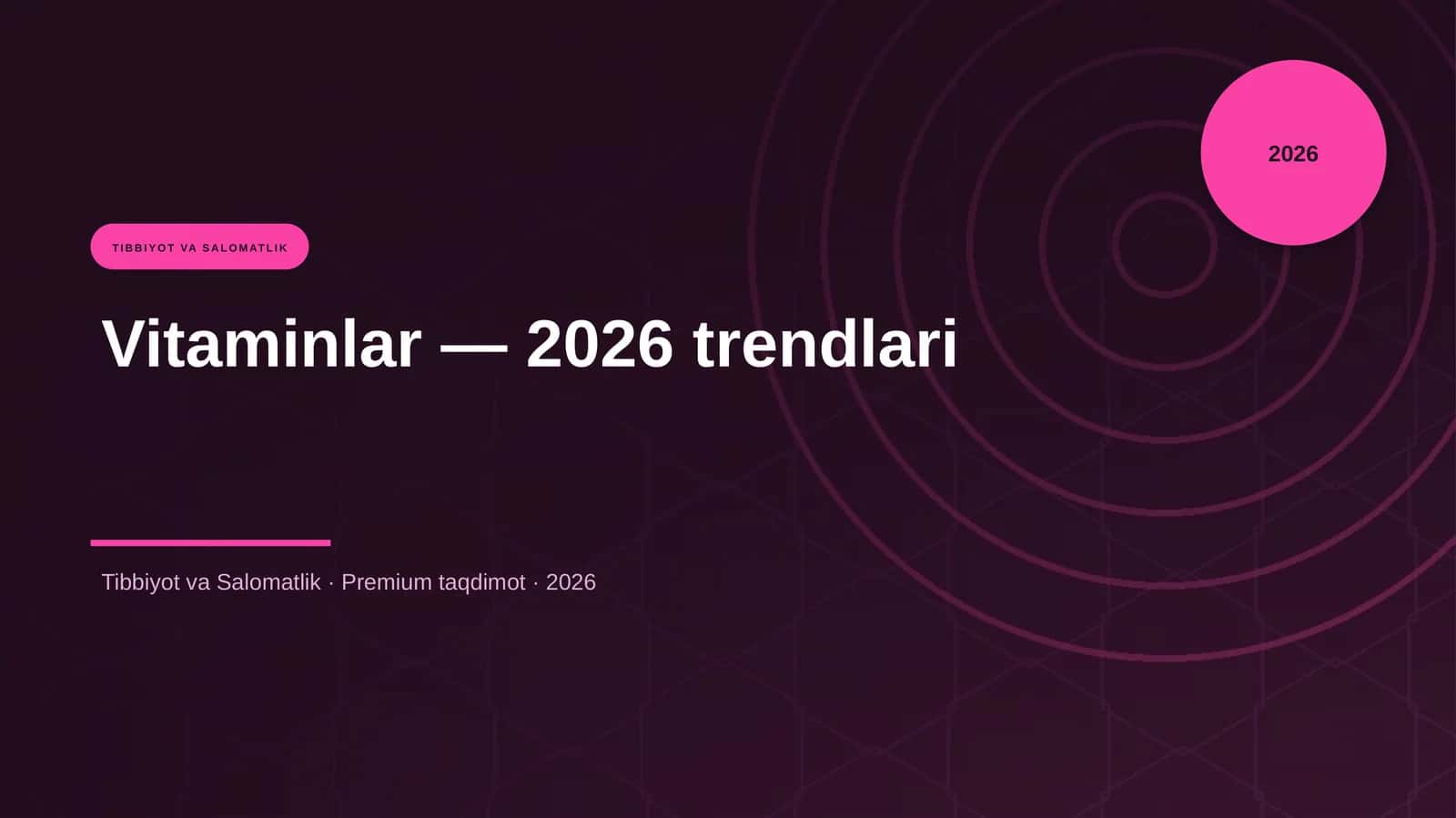 Vitaminlar — 2026 trendlari