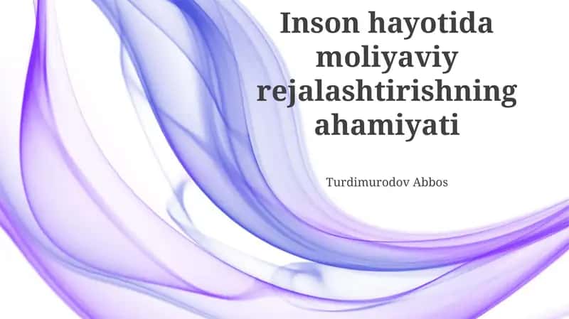 Moliyaviy Rejalashtirishning Ahamiyati