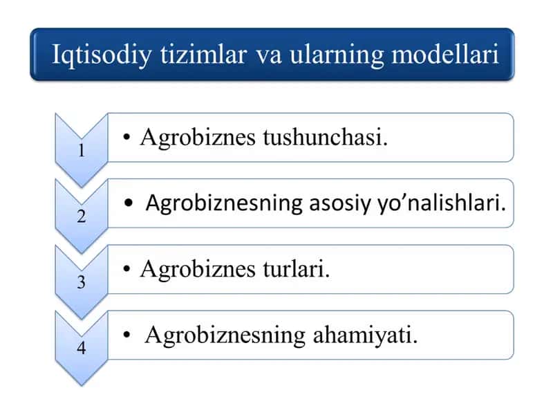 Iqtisodiy tizimlar va ularning modellari