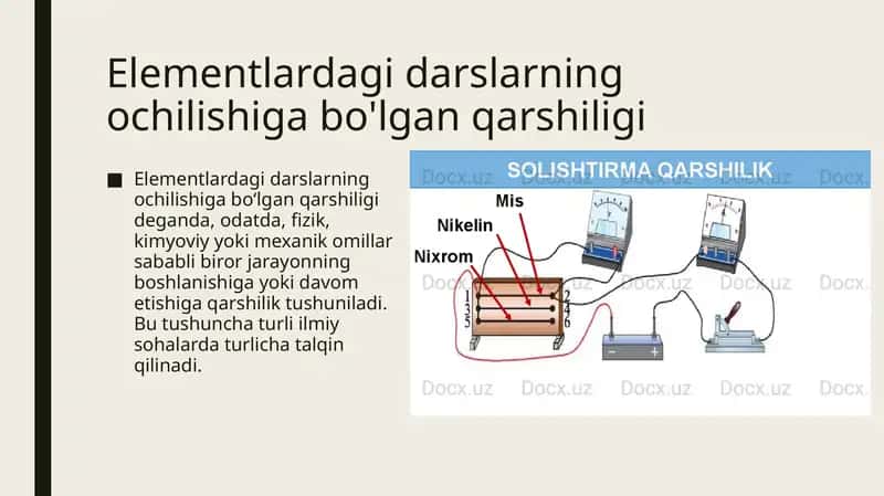 Elementlardagi darslarning ochilishiga bo'lgan qarshiligi