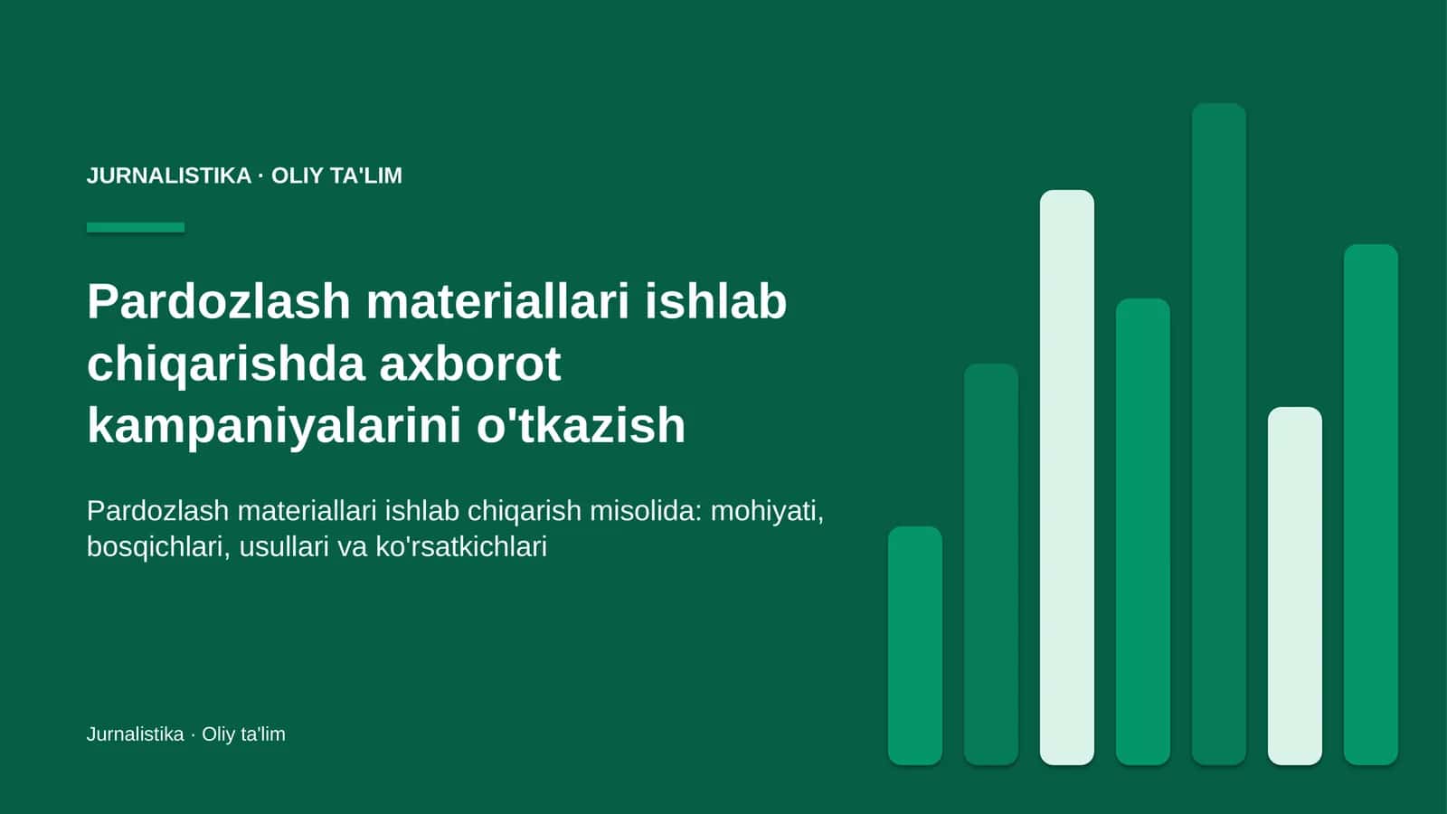 pardozlash materiallari ishlab chiqarishda axborot kampaniyalarini o'tkazish 2170