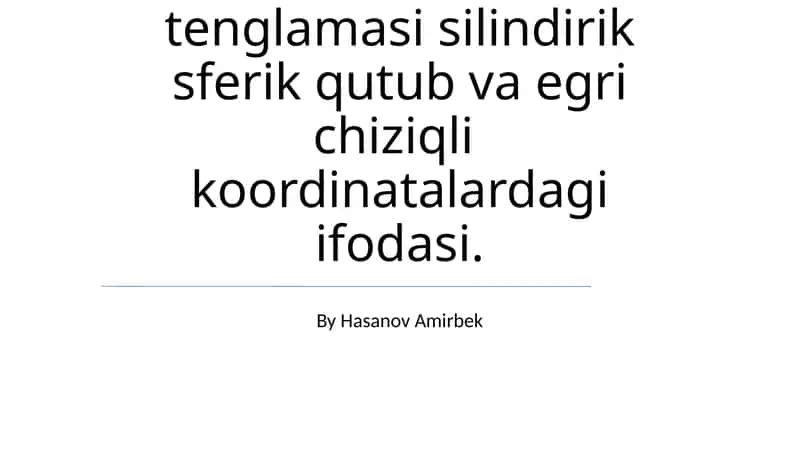 Navier-Stokes Tenglamasi