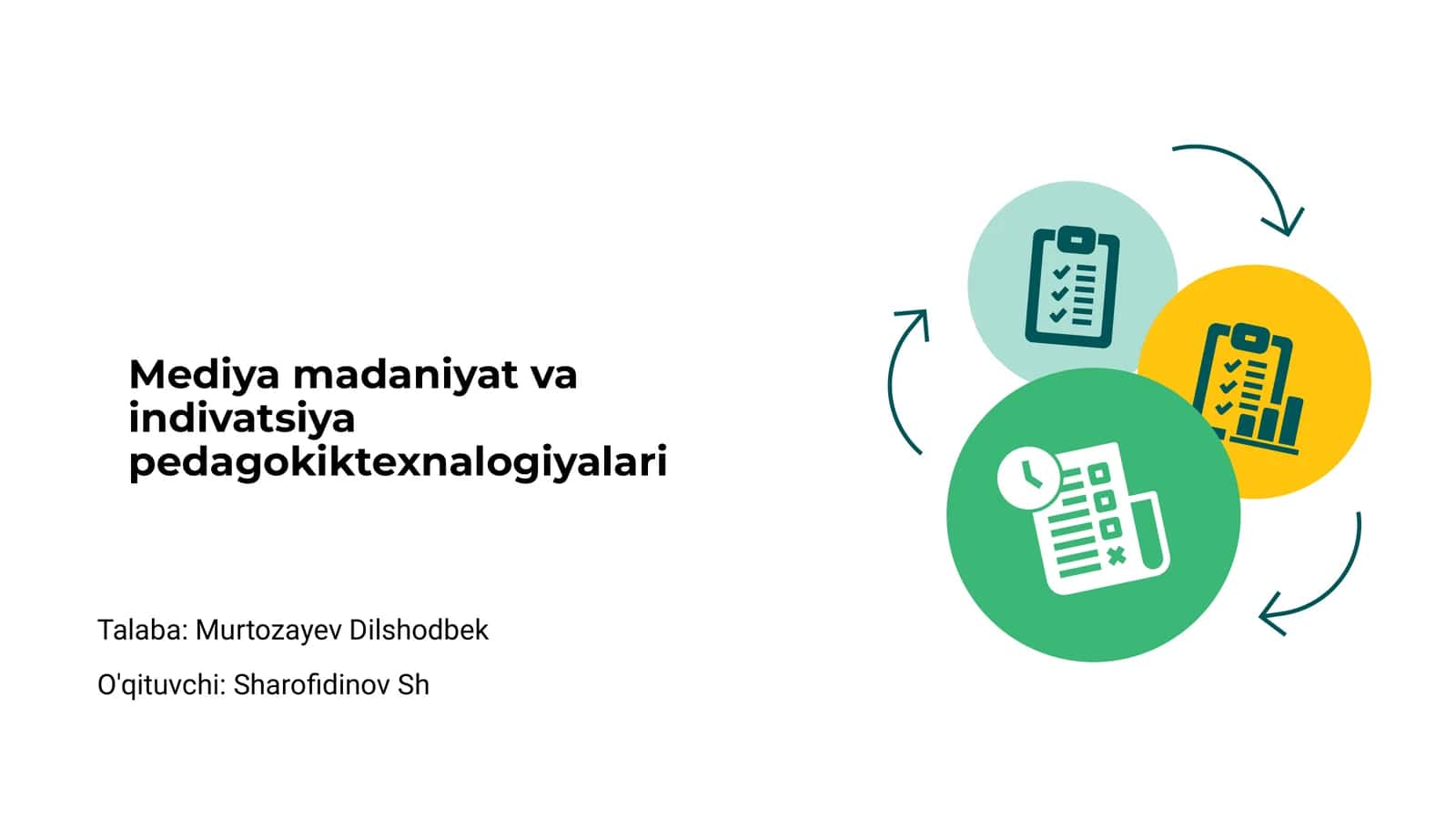 Mediya madaniyat va indivatsiya pedagokiktexnalogiyalari