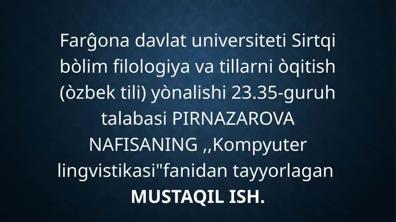 Web-sahifalardan foydalanib, korpus taksonomiyasini yaratish 1