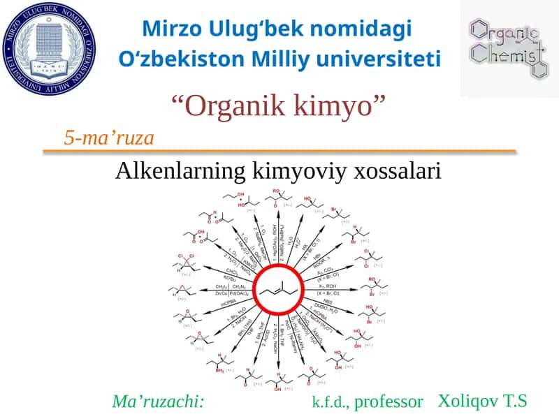 Alkenlarning kimyoviy xossalari