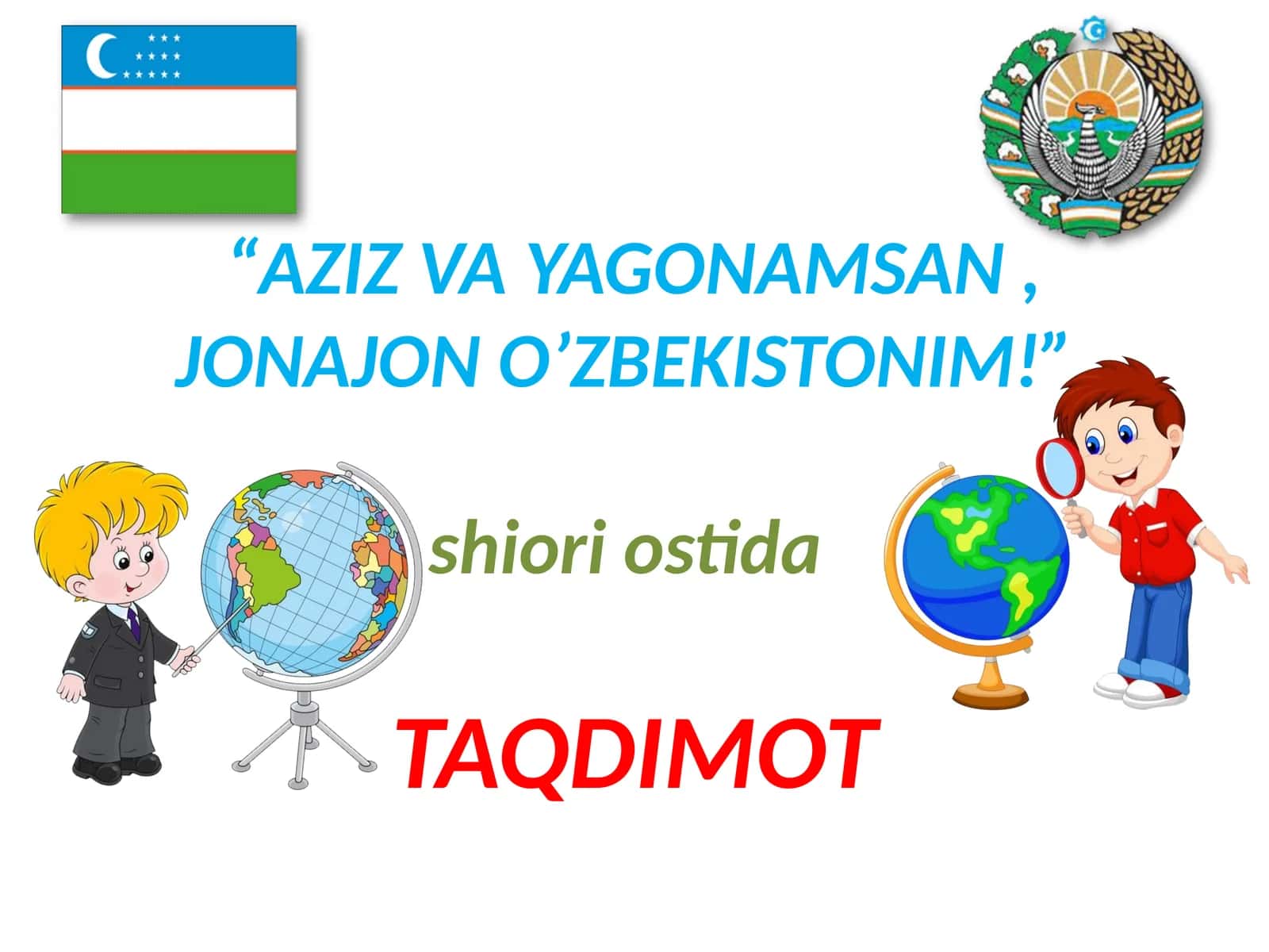 “AZIZ VA YAGONAMSAN, JONAJON O’ZBEKISTONIM!”shiori ostida TAQDIMOT