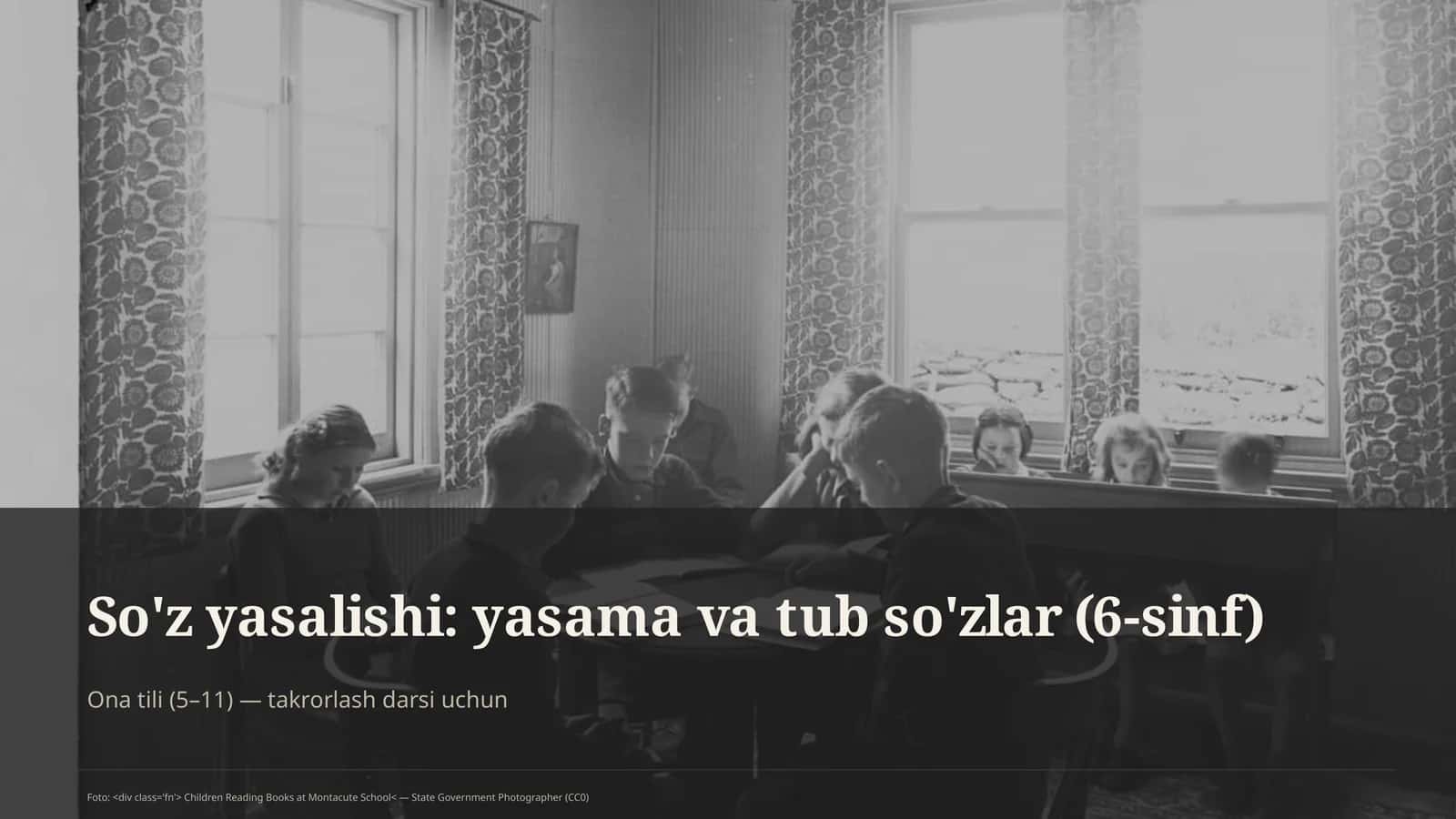 So'z yasalishi: yasama va tub so'zlar (6-sinf) Ona tili (5–11) — takrorlash darsi uchun