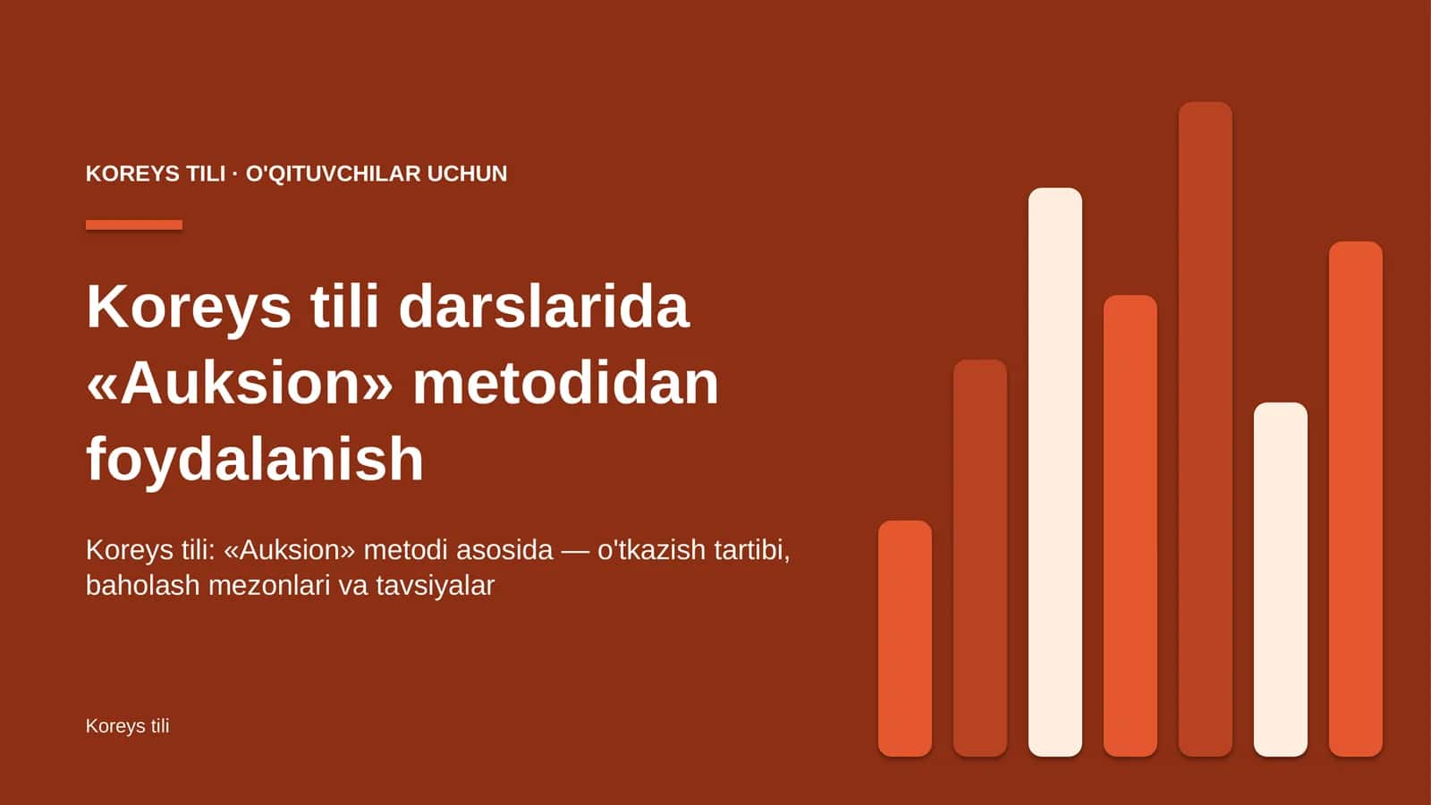 koreys tili darslarida auksion metodidan foydalanish 9273