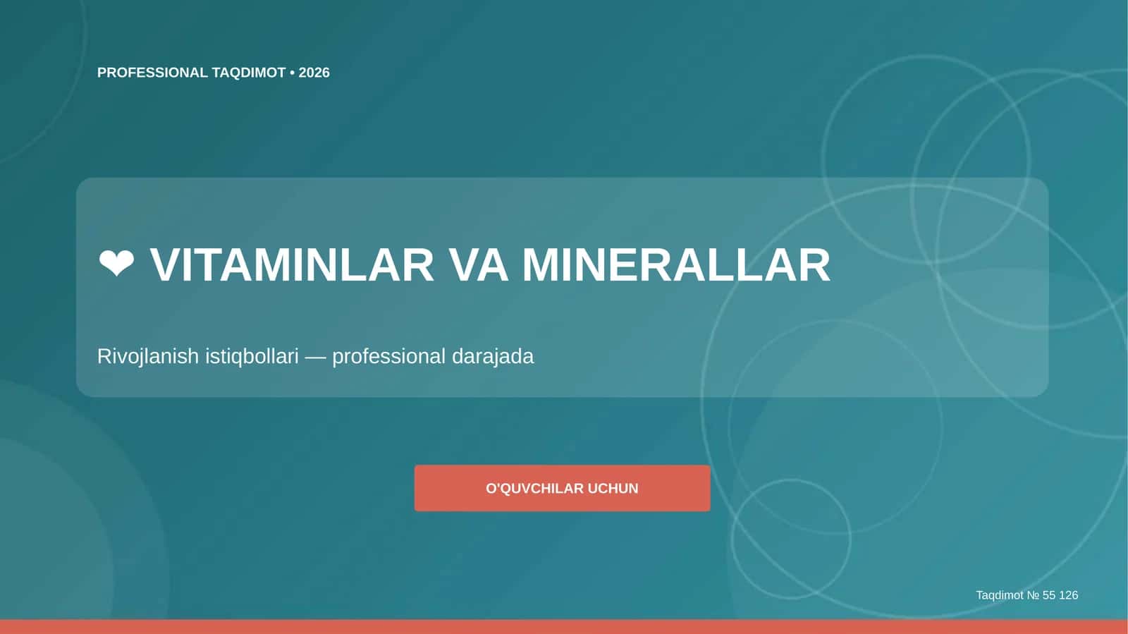 VITAMINLAR VA MINERALLAR