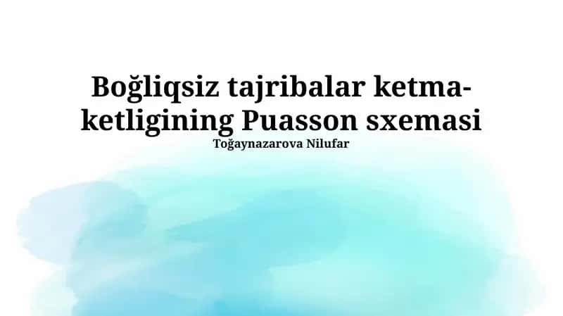 Poisson sxemasi