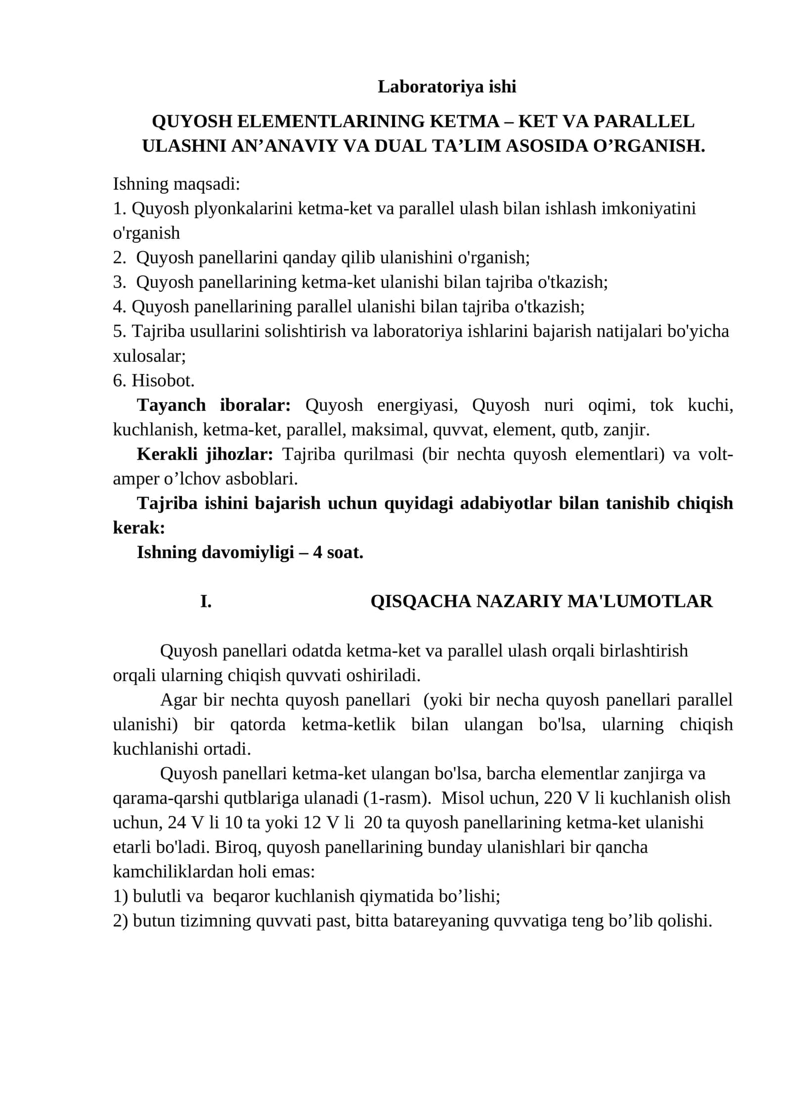 Laboratoriya ishi