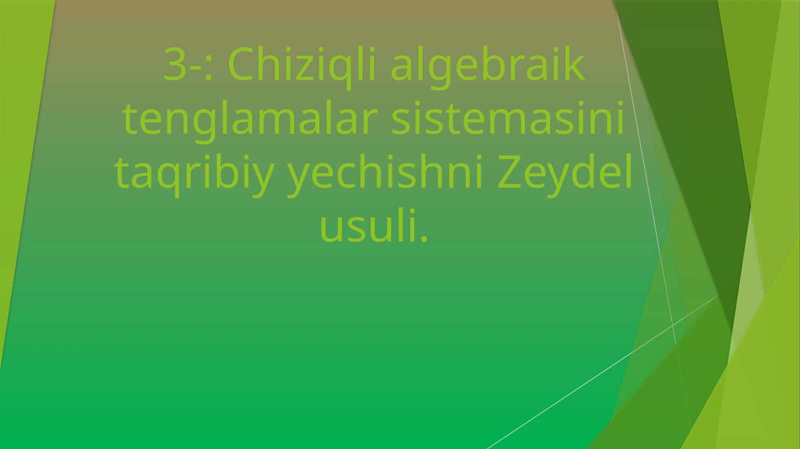 Zeydel usuli