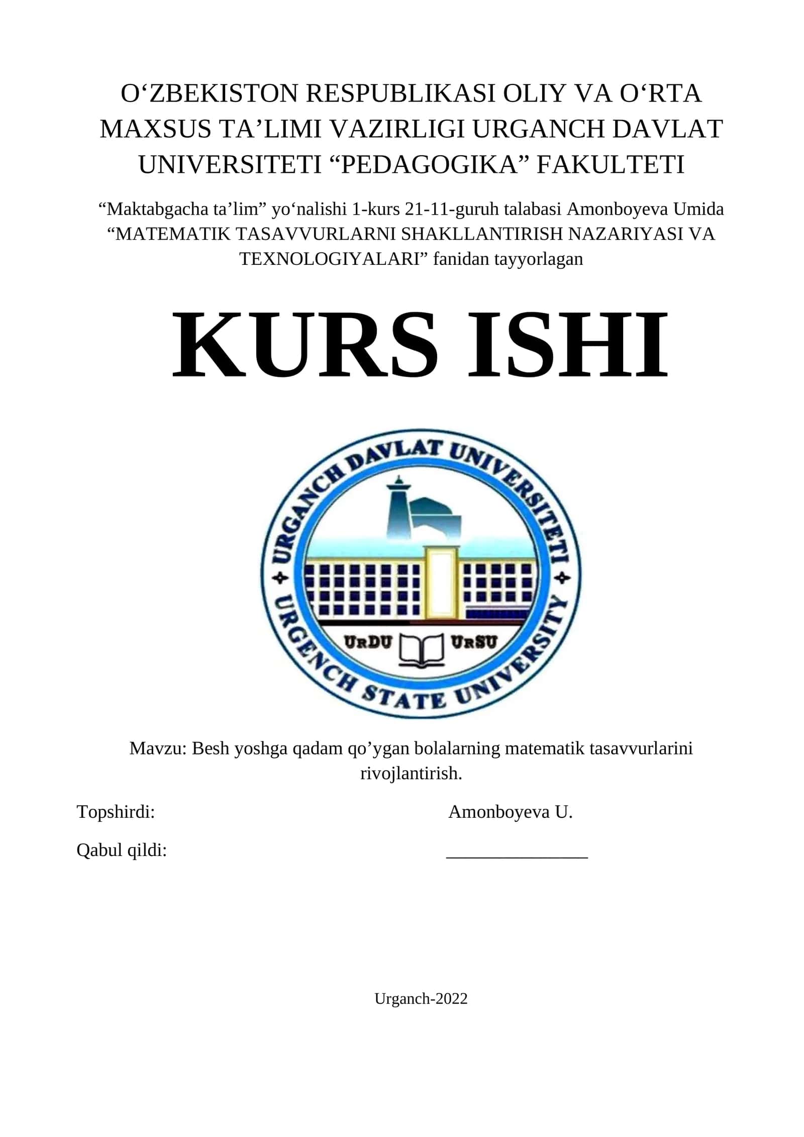 MATEMATIK TASAVVURLARNI SHAKLLANTIRISH NAZARIYASI VA TEXNOLOGIYALARI