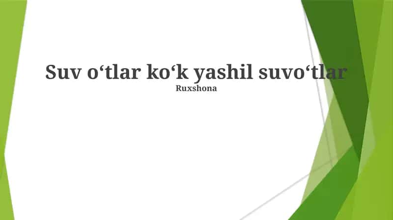 Suv oʻtlar koʻk yashil suvoʻtlar