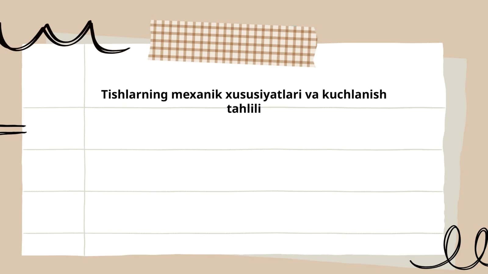 Tishlarning mexanik xususiyatlari va kuchlanish tahlili