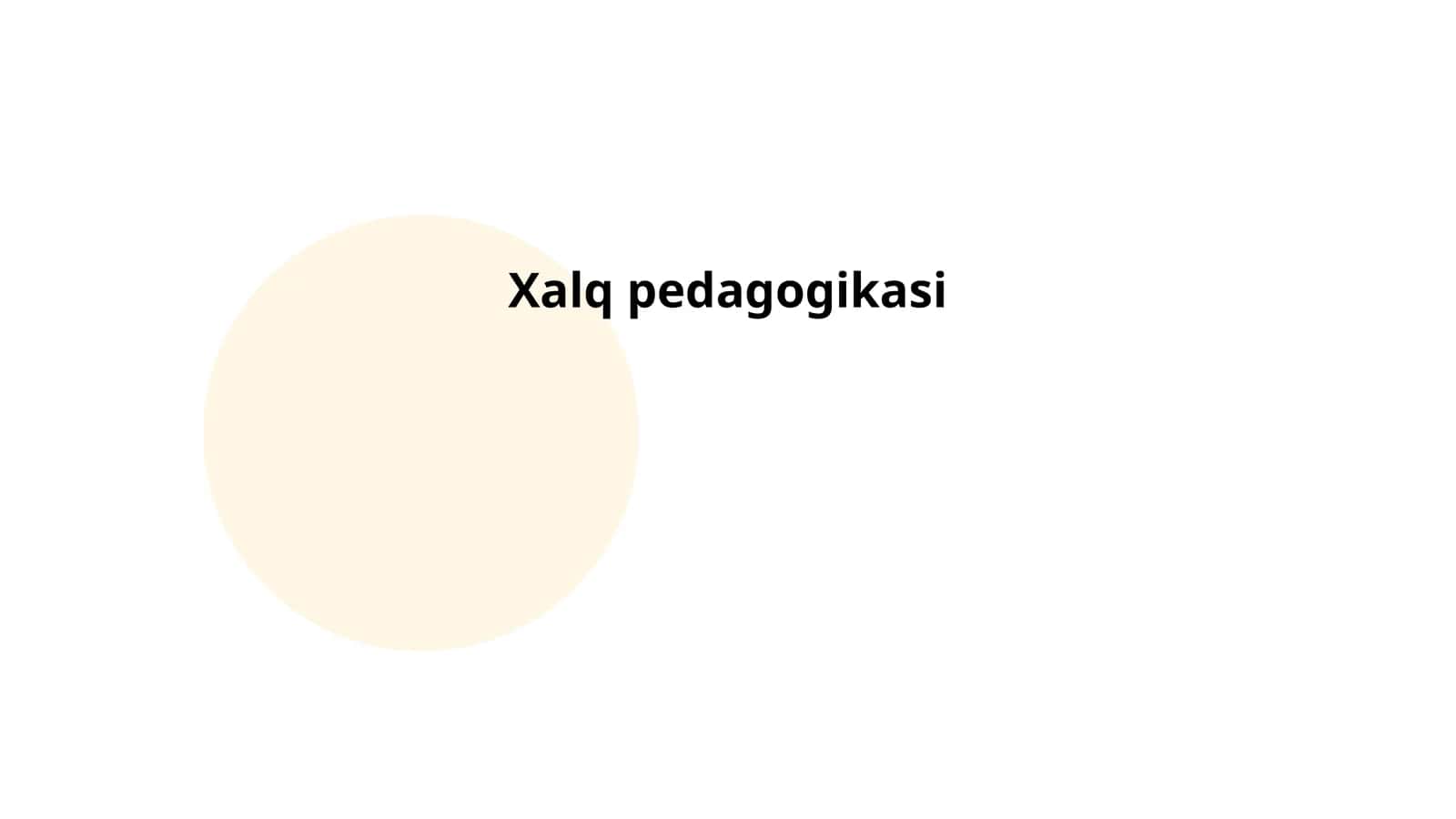 Xalq pedagogikasi