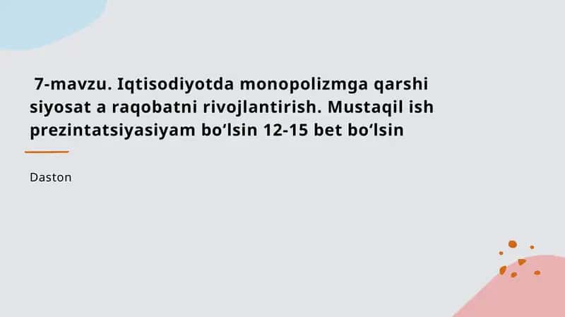 Iqtisodiyotda monopolizmga qarshi siyosat