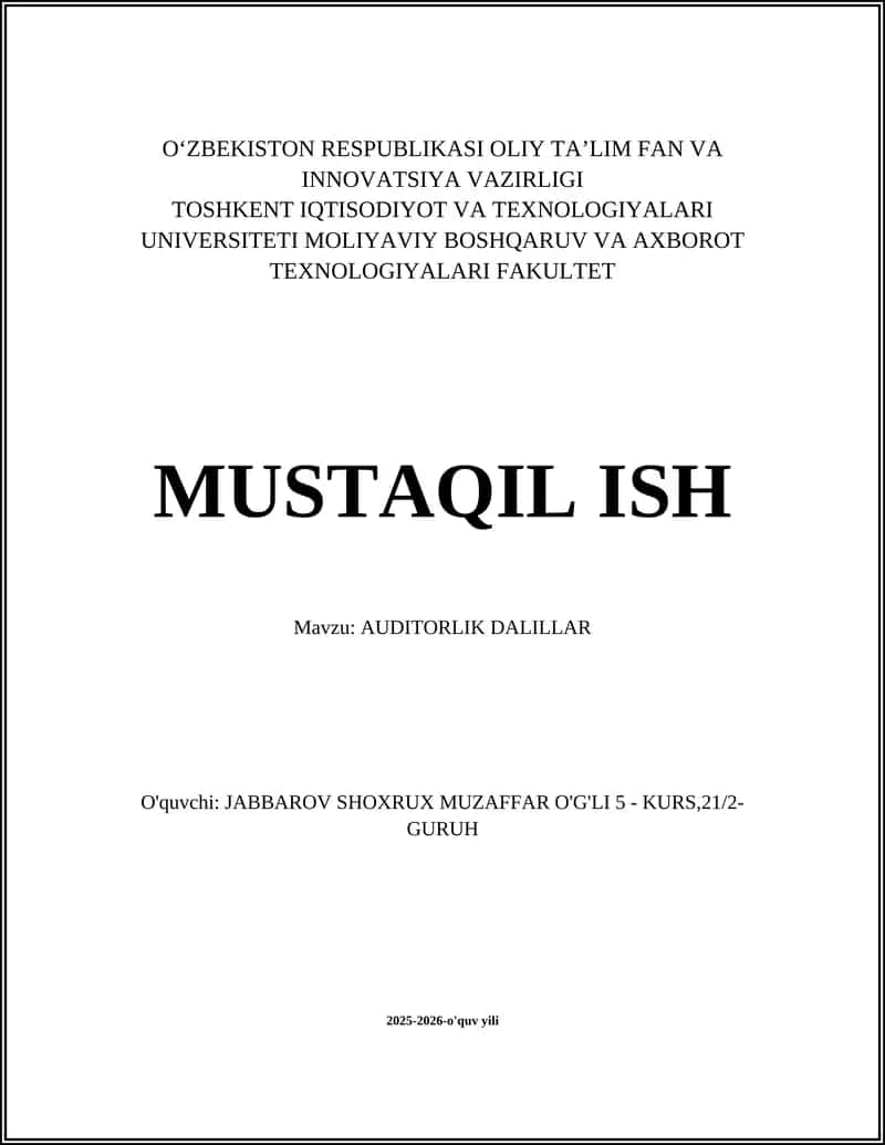 AUDITORLIK DALILLAR
