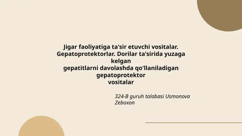 Gepatoprotektor vositalar
