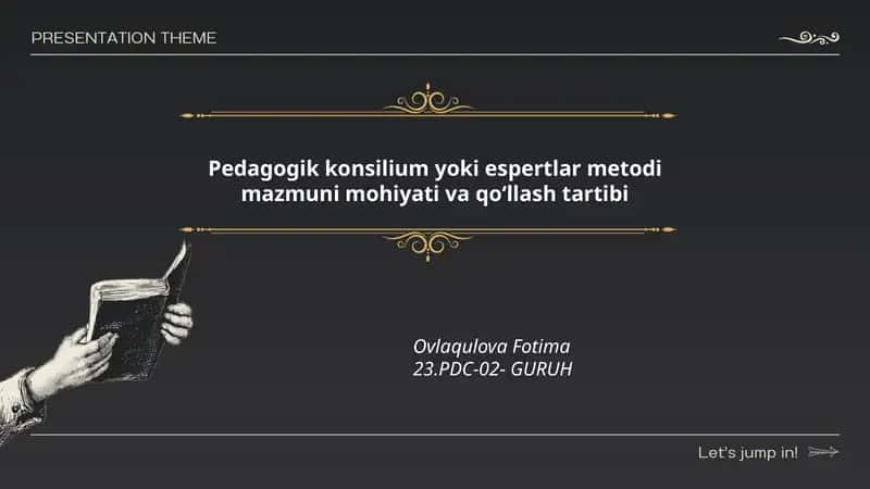 Pedagogik konsilium yoki espertlar metodi mazmuni mohiyati va qoʻllash tartibi