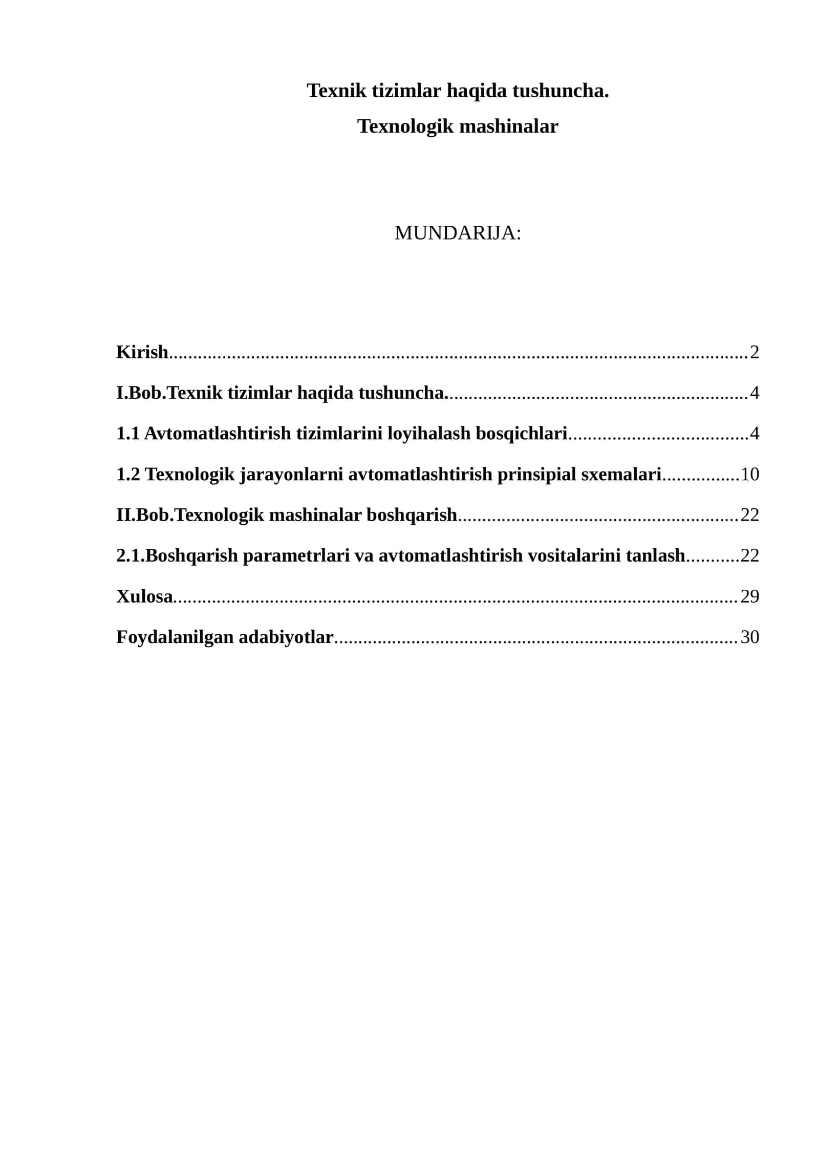 Texnologik mashinalar