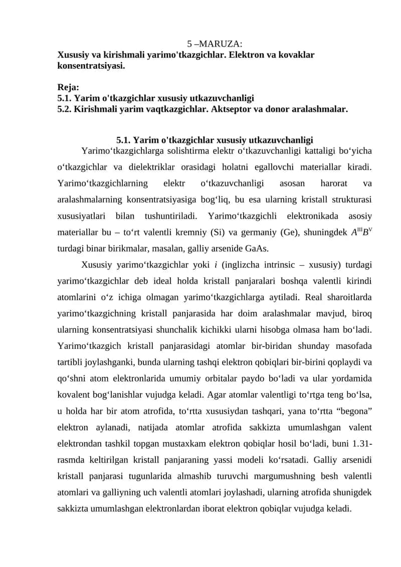 Yarim o'tkazgichlar