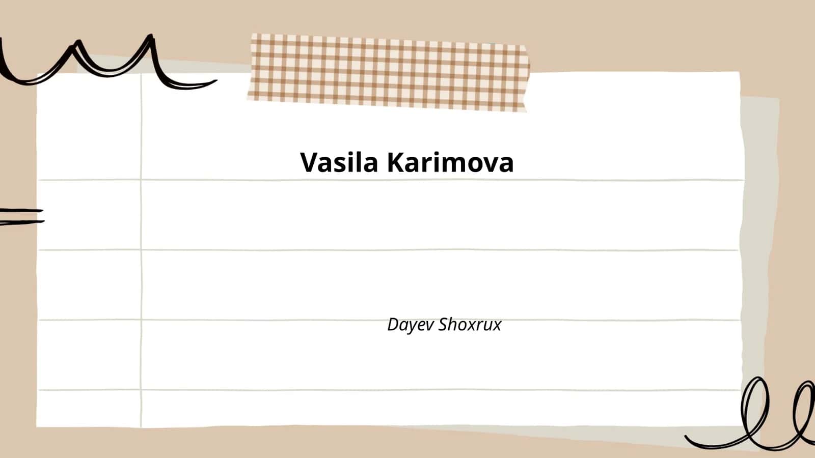 Vasila Karimovaning tug'ilishi va ilk yillari