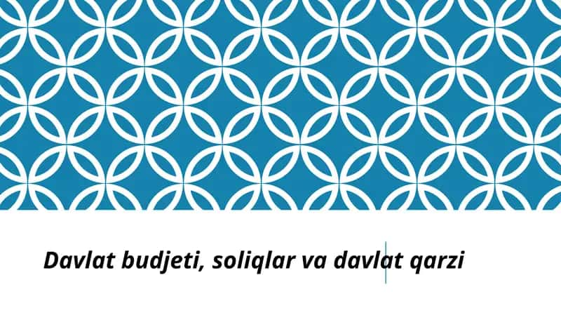 Davlatbudjeti, soliqlar va davlat qarzi