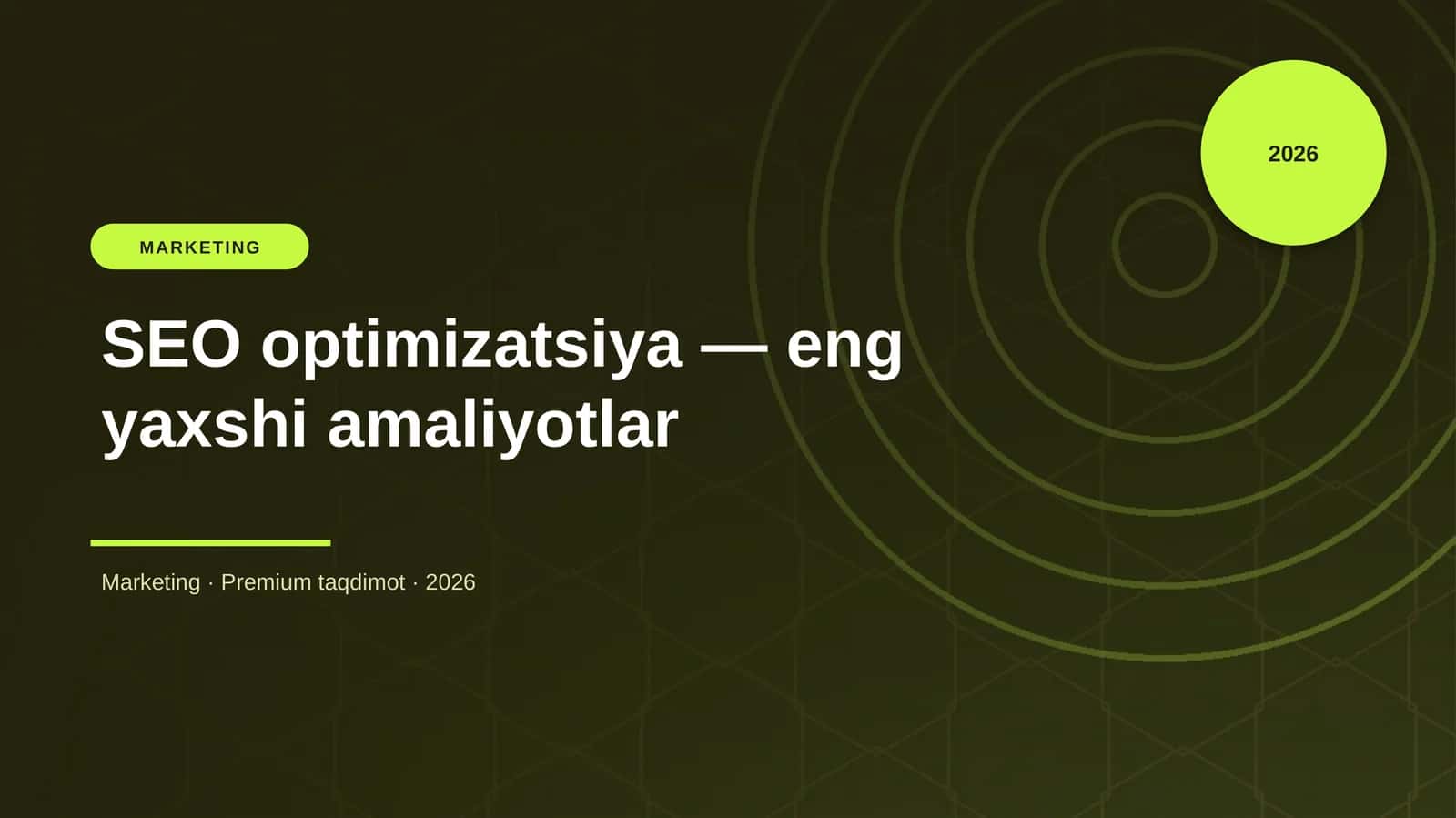 SEO optimizatsiya — eng yaxshi amaliyotlar