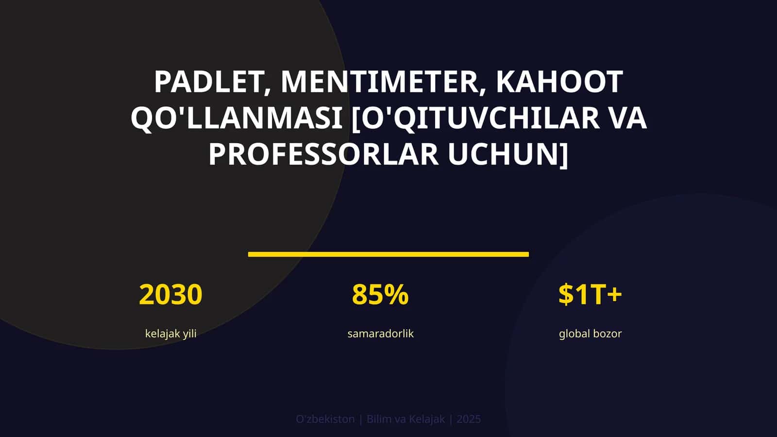 Padlet, Mentimeter, Kahoot qo'llanmasi [O'qituvchilar va professorlar uchun]