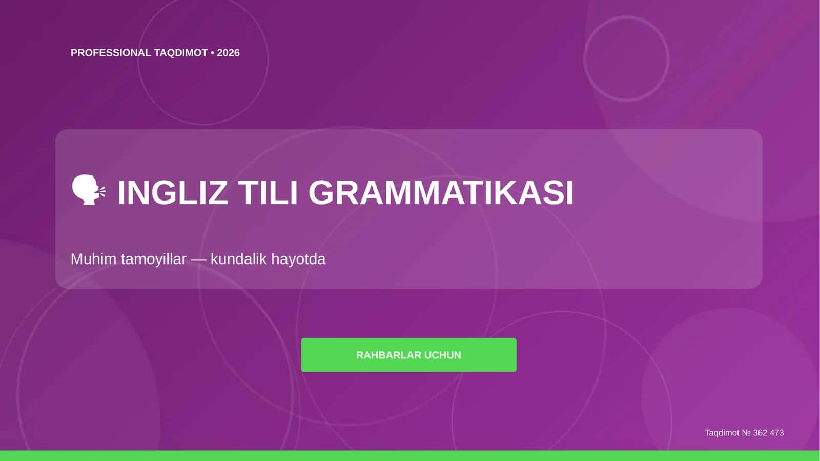 INGLIZ TILI GRAMMATIKASI