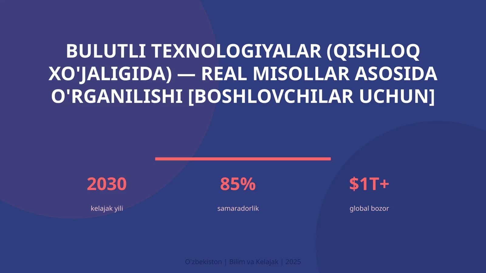 Bulutli texnologiyalar (qishloq xo'jaligida) — real misollar asosida o'rganilishi [boshlovchilar uchun]