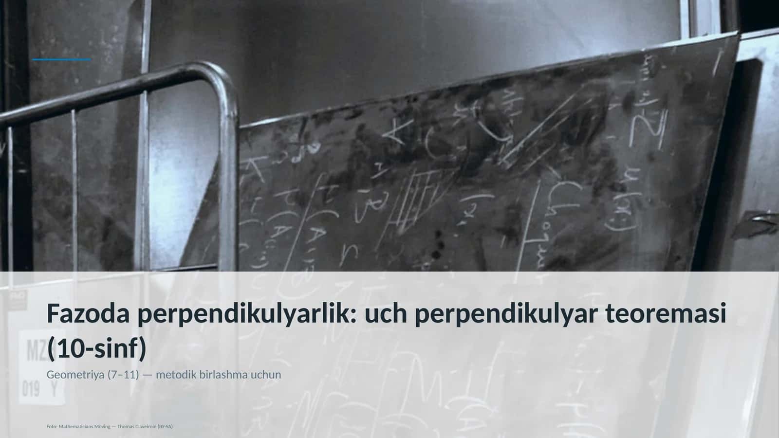 Perpendikulyarlik: uch perpendikulyar teoremasi (10-sinf)