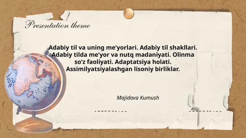 Adabiy til va uning meʼyorlari