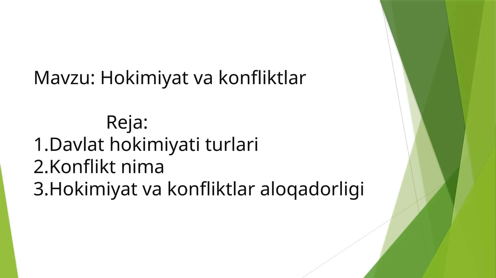 Hokimiyat va konfliktlar