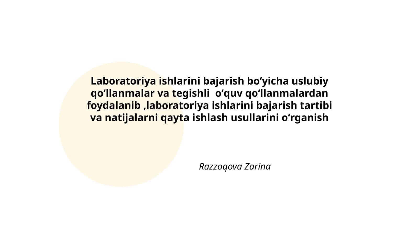 Laboratoriya ishlarini bajarish boʻyicha uslubiy qoʻllanmalar