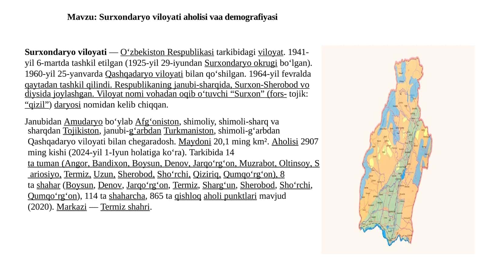 Surxondaryo viloyati aholisi va demografiyasi
