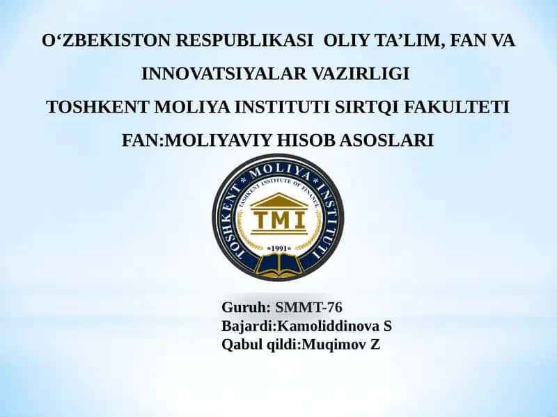 Moliyaviy hisob asoslari