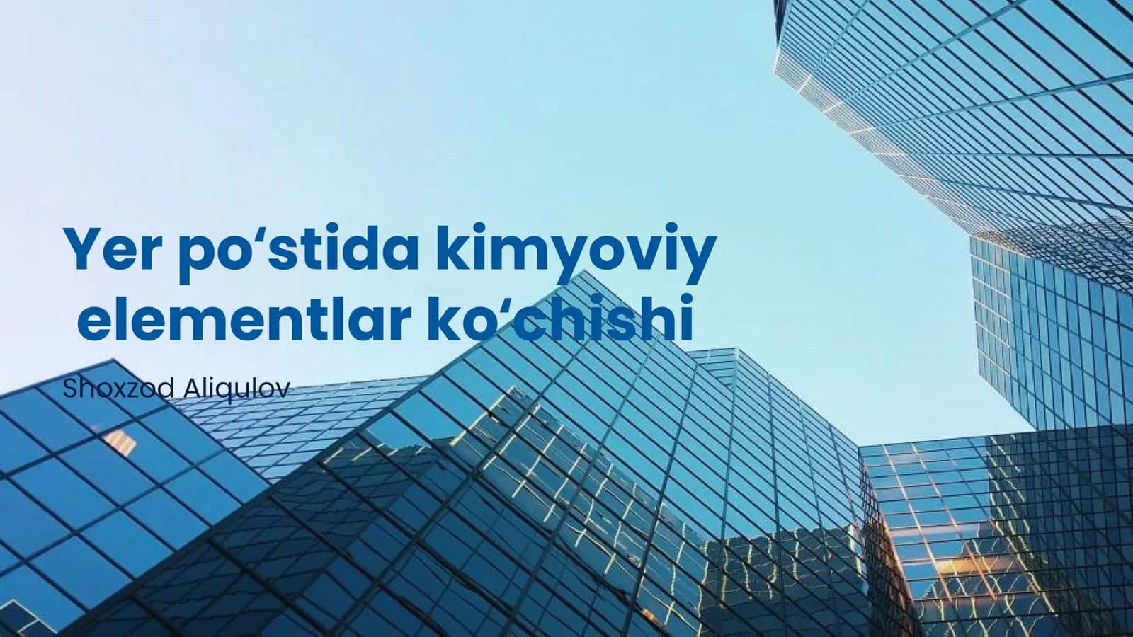 Kimyoviy elementlarining Yer poʻstidagi harakati