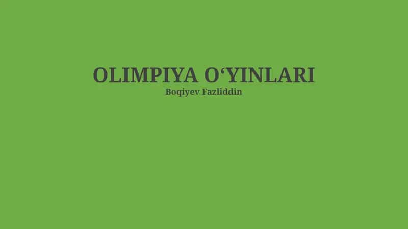 Olimpiya O‘yinlari