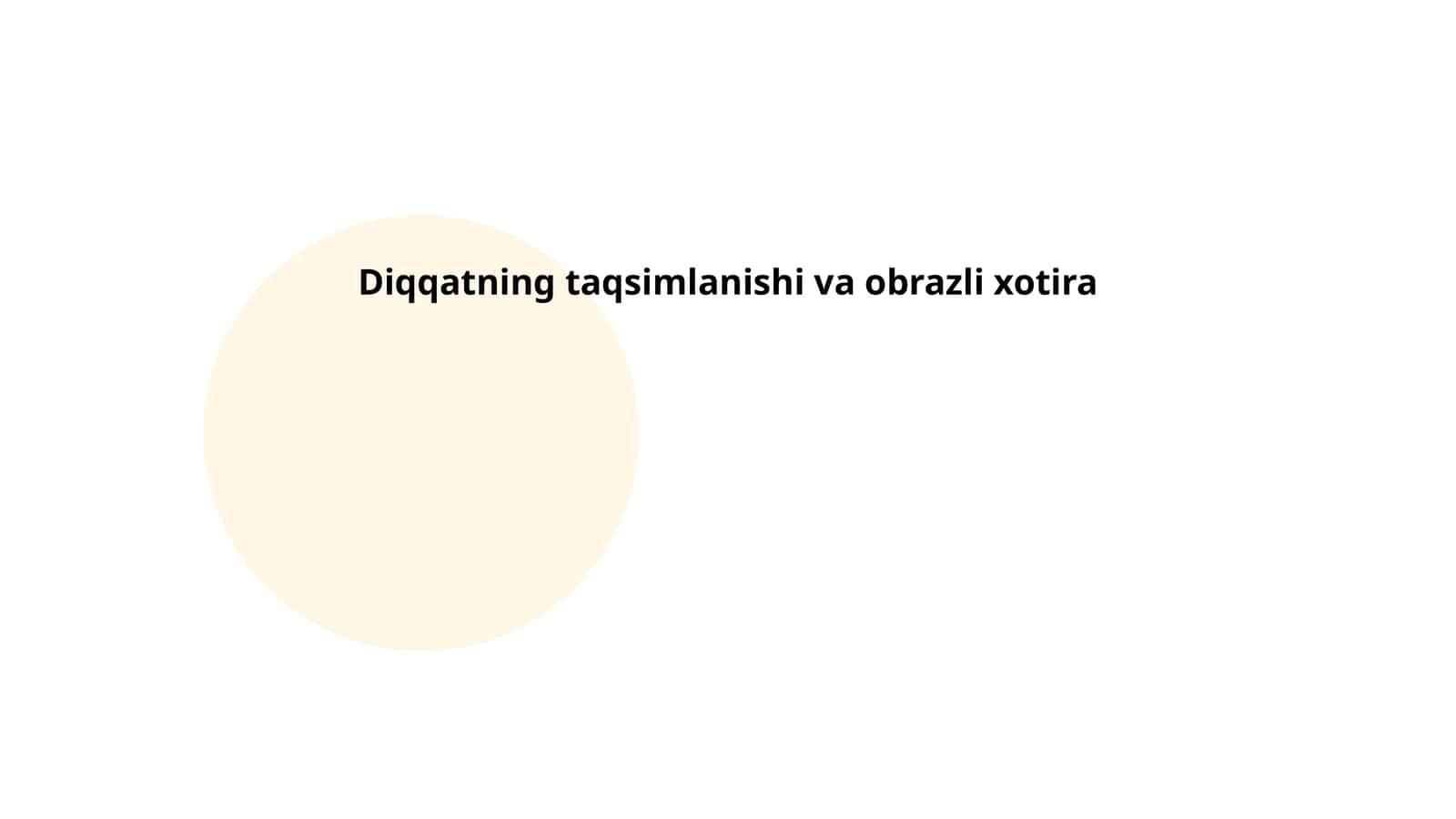 Diqqatning taqsimlanishi va obrazli xotira