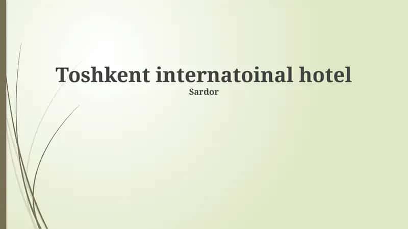 Toshkent international hotel